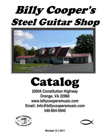 Steel Guitar Shop - Billy Cooper's Steel Guitars
