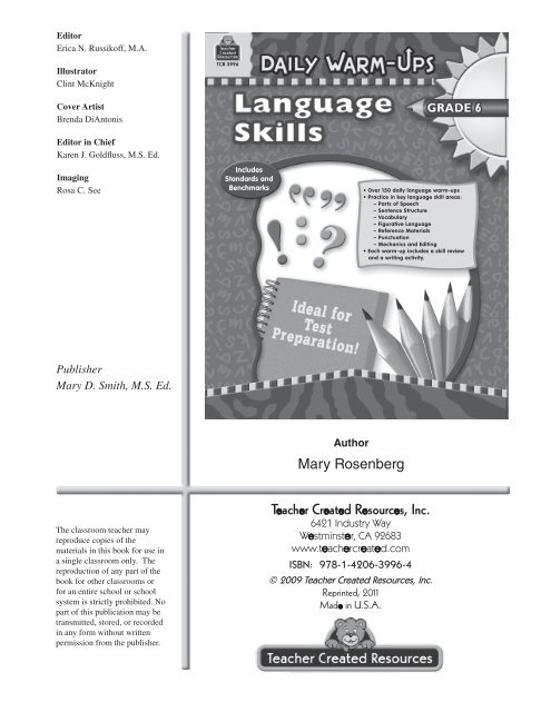 Daily Warm-Ups Language Skills Grade 6 BookE-book Bundle.pdf