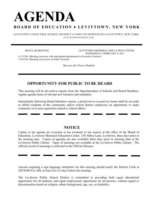 to view or print the meeting agenda levittown public schools how to set a meeting agenda