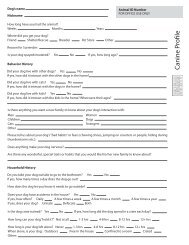 Dog Surrender Form - Michigan Humane Society