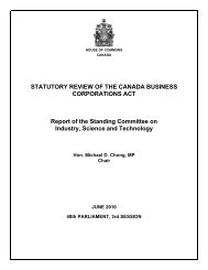 statutory review of the Canada Business Corporations Act