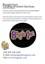 Boogie Inc’s Catalog of Event Services - Class Reunions