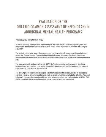 EVALUATION OF THE ONTARIO COMMON ASSESSMENT ... - CCIM