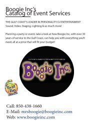 Boogie Inc’s Catalog of Event Services - AV-Outdoor 