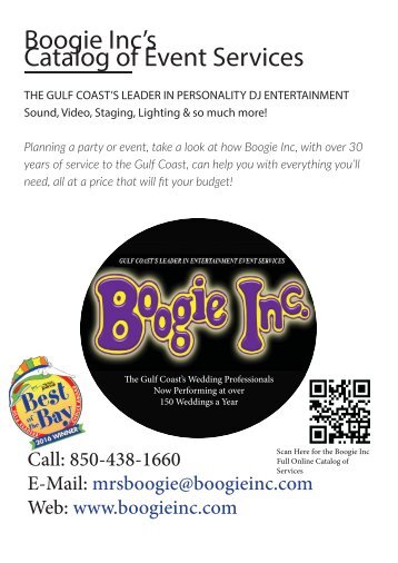 Boogie Inc’s Catalog of Event Services - Weddings