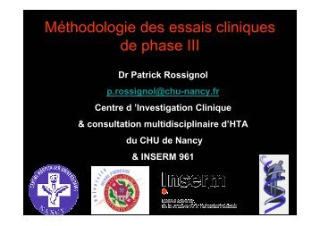 Cours essai clinique phase III 2010 Rossignol Maste - ASSIM