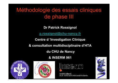 Cours essai clinique phase III 2010 Rossignol Maste - ASSIM