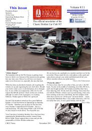 This Issue - Classic Holden Car Club NT Inc.