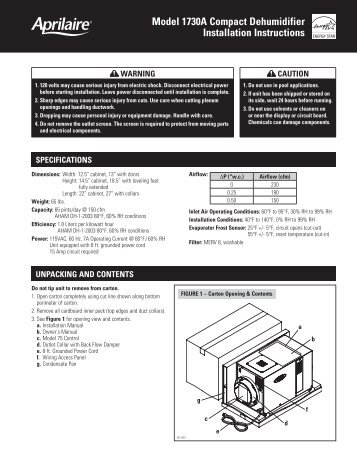 aprilaire 1730a installation manual Aprilaire 1730a manuals.