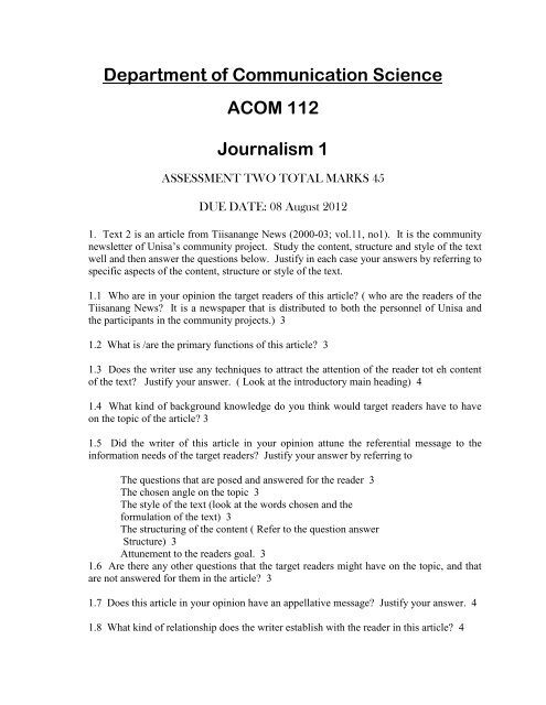 Assessment 2 ACOM112.pdf - Department of Communication Science