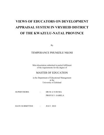 views of educators on development appraisal system in vryheid ...