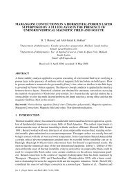 marangoni convections in a horizontal porous layer ... - IJAMM