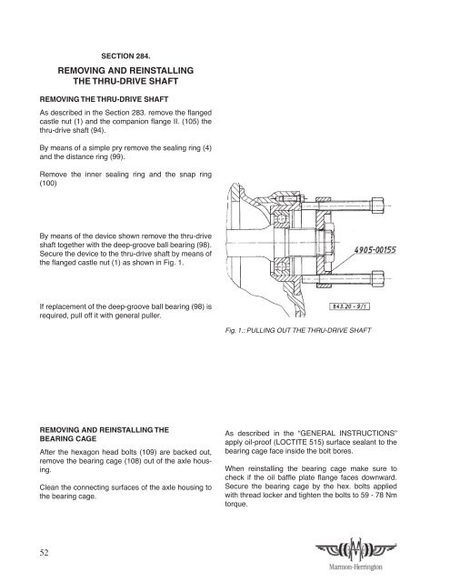 workshop manual rear axles rf17n/h r17n/h - Marmon-Herrington