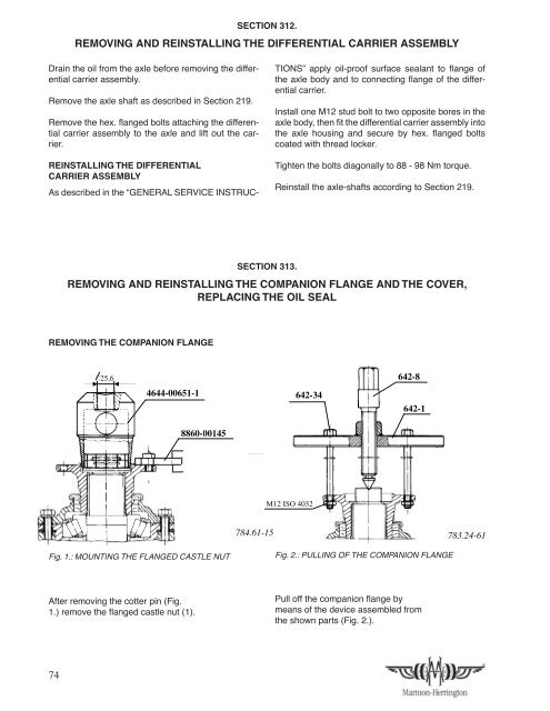 workshop manual rear axles rf17n/h r17n/h - Marmon-Herrington