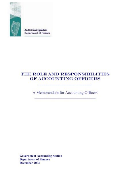 The Role And Responsibilities Of Accounting Officers - Public Affairs ...