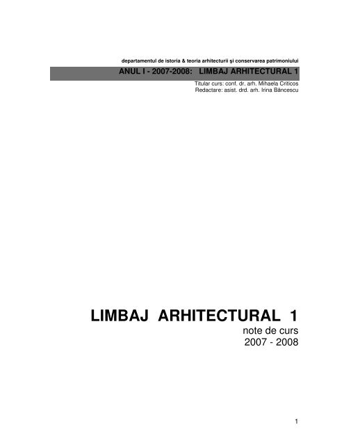 LIMBAJ ARHITECTURAL 1