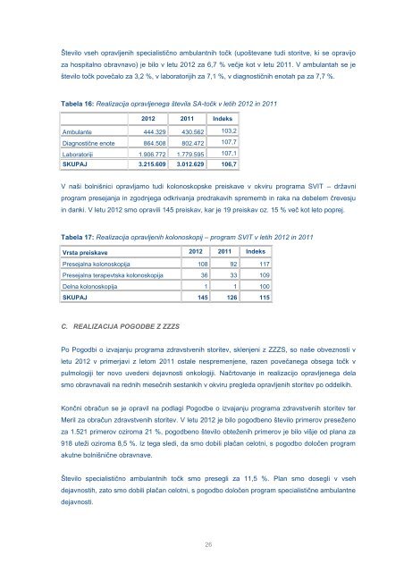 Letno poroÄilo 2012 (.pdf) - BolniÅ¡nica Golnik