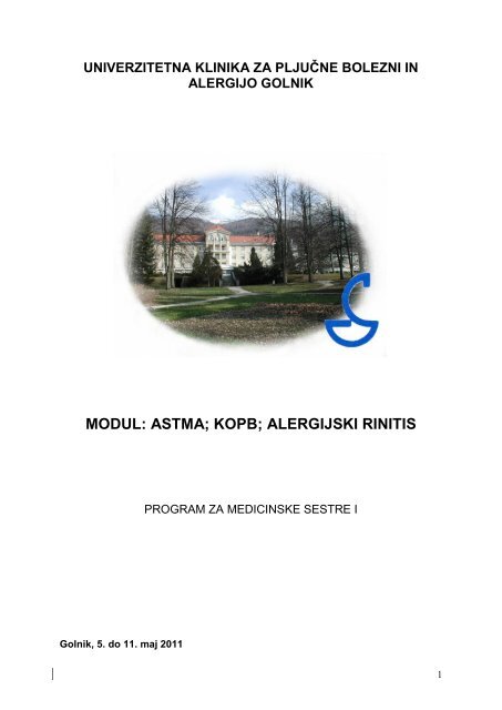 MODUL: ASTMA; KOPB; ALERGIJSKI RINITIS - BolniÅ¡nica Golnik