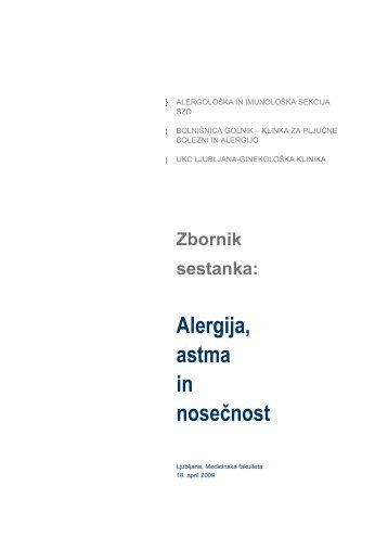 Alergija, astma in noseÄnost, zbornik sestanka - BolniÅ¡nica Golnik