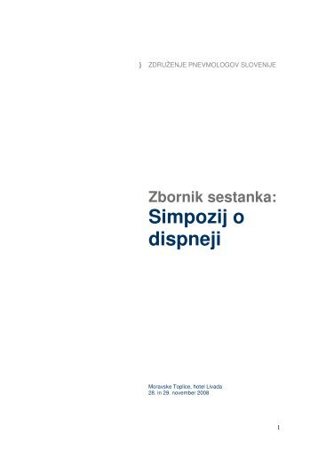 Simpozij o dispneji, zbornik sestanka - BolniÅ¡nica Golnik