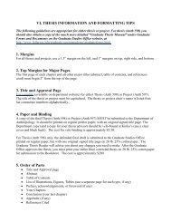 Thesis Information and Formatting Tips