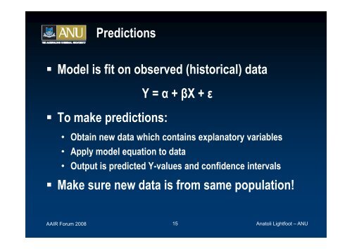 Predictive Modelling of Undergraduate Student Intake - aair