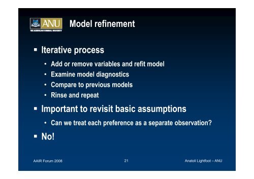 Predictive Modelling of Undergraduate Student Intake - aair