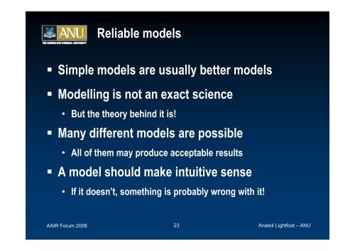 Predictive Modelling of Undergraduate Student Intake - aair