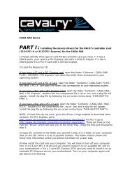 PART II: Installing the RAID Software - Cavalry
