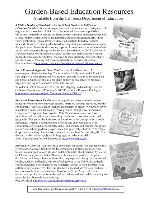 Free School Garden Resources from the CDE.pdf - California ...