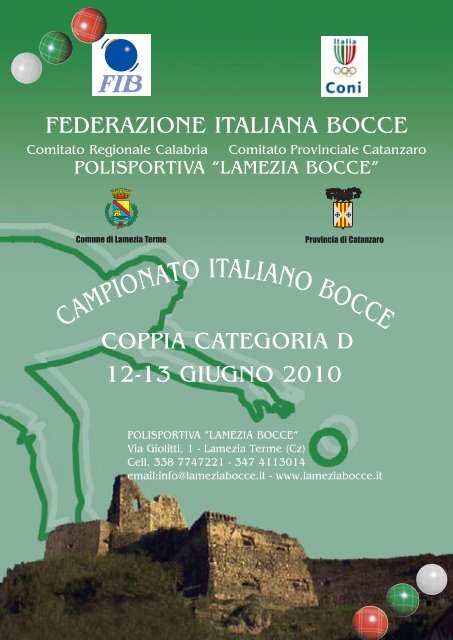 Scarica la brochure - Federazione Italiana Bocce