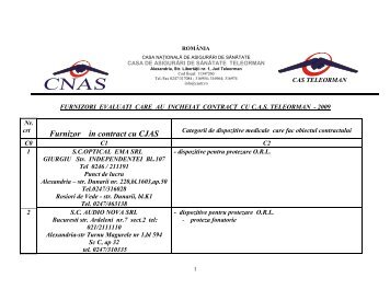 Furnizor in contract cu CJAS