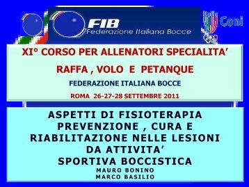 prevenzione - Federazione Italiana Bocce
