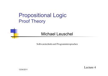 Propositional Logic - Softwaretechnik und Programmiersprachen