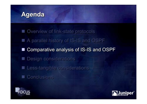 IS-IS and OSPF: Network Design Comparisons and ... - JANOG