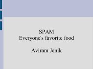 SPAM Everyone's favorite food Aviram Jenik