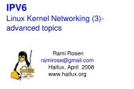 Linux Kernel Networking (3) advanced topics