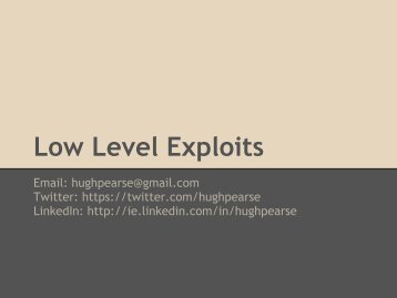 Low Level Exploits - Packet Storm