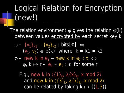 Logical Relations for Encryption