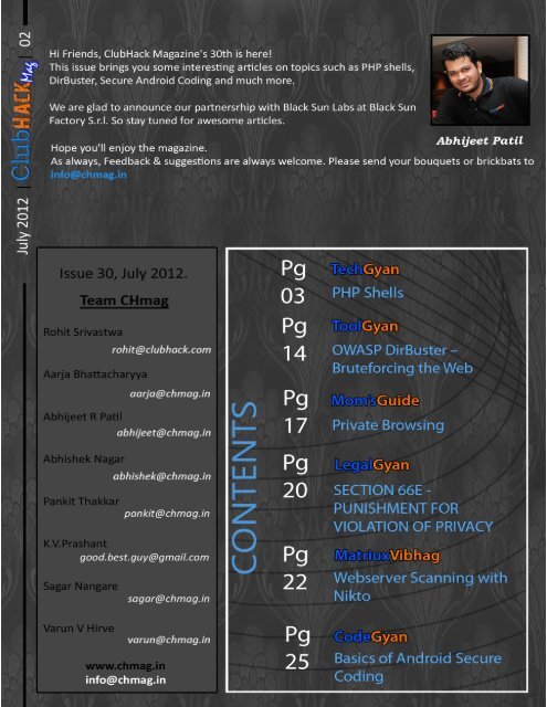 Issue30 â€“ Jul2012 | Page-1 - ClubHACK Magazine