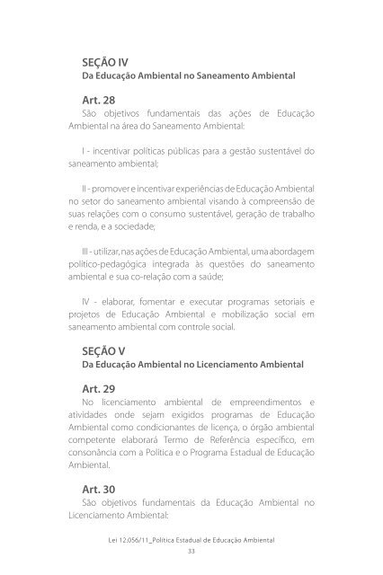 PolÃ­tica Estadual de EducaÃ§Ã£o Ambiental do Estado da Bahia
