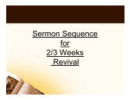 Sermon Sequence for 2/3 Weeks Revival - Good News Gospel ...