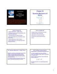 Chapter 28 Quantum Mechanics of Atoms