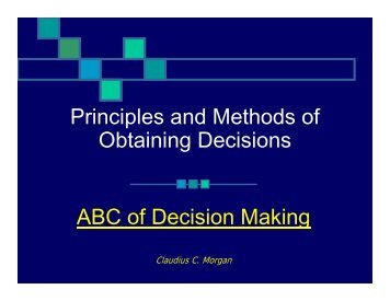 Principles and Methods of Obtaining Decisions ABC of Decision ...