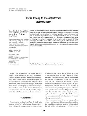 Partial Trisomy 13 (Patau Syndrome) - The Korean Journal of ...