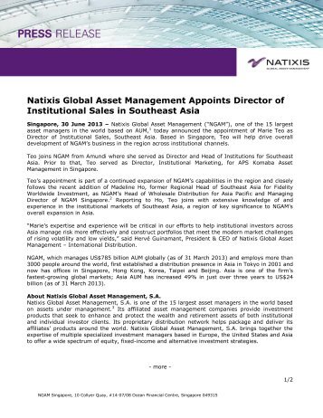 Natixis Global Asset Management Appoints Director of Institutional ...