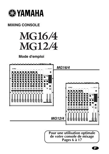 Mode d'emploi PDF pour Yamaha MG 16/4 et ... - killerloops.net