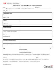 Canned Fish - Product and Process Control Information