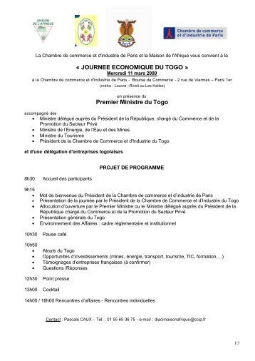 projet de programme TOGO - IZF