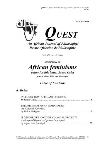 An African Journal of Philosophy - Quest-journal.net